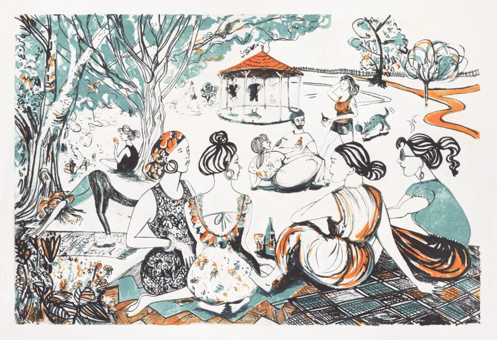 Digswell Artist Sue Jarman (parklife, 2025. Litho) 